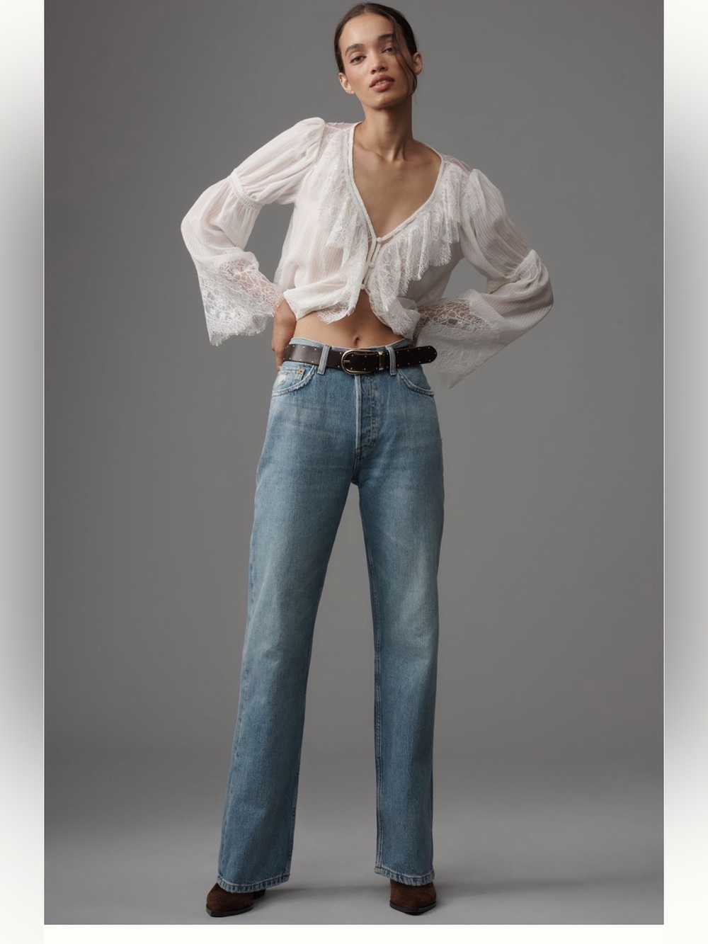 Re/Done 90s High Rise Straight Leg Jeans